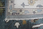 Hand-Knotted Tree of Life Wool Area Rug | Slate Blue & Ivory Custom Size Rug | Handcrafted in India