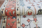 Hand-Knotted Tree of Life Wool Area Rug | Muted Sage Green & Terracotta Custom Size Rug | Handcrafted in India