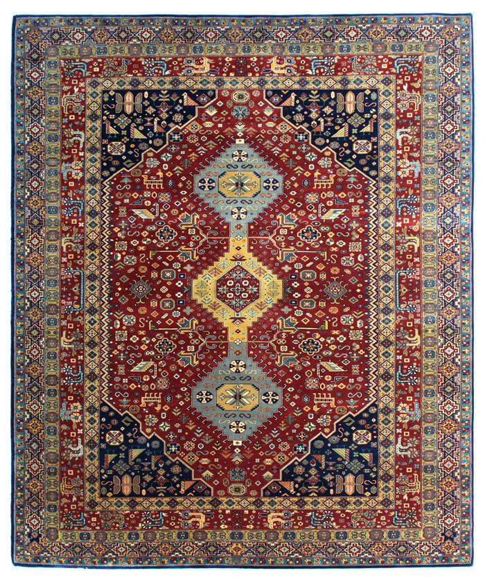 Handmade Traditional Persian Oriental Area Rug | Royal Vintage-Inspired NZ Wool & Silk Carpet | 4x6, 5x8 & Runner Sizes | Luxury 14/14 Knot Count