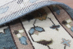 Hand-Knotted Tree of Life Wool Area Rug | Slate Blue & Ivory Custom Size Rug | Handcrafted in India