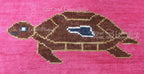 Hand-Knotted Wool Turtle Runner Rug – Custom Size Hot Pink Beach house Hallway Rug