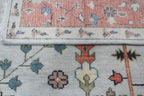 Hand-Knotted Tree of Life Wool Area Rug | Muted Sage Green & Terracotta Custom Size Rug | Handcrafted in India