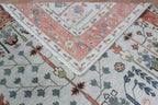 Hand-Knotted Tree of Life Wool Area Rug | Muted Sage Green & Terracotta Custom Size Rug | Handcrafted in India
