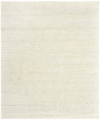 8x10 Modern Minimalist Textured Wool Hand Knotted Area Rug – Ivory & Beige Living Room Rug