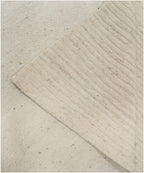 8x10 Modern Minimalist Textured Wool Hand Knotted Area Rug – Ivory & Beige Living Room Rug
