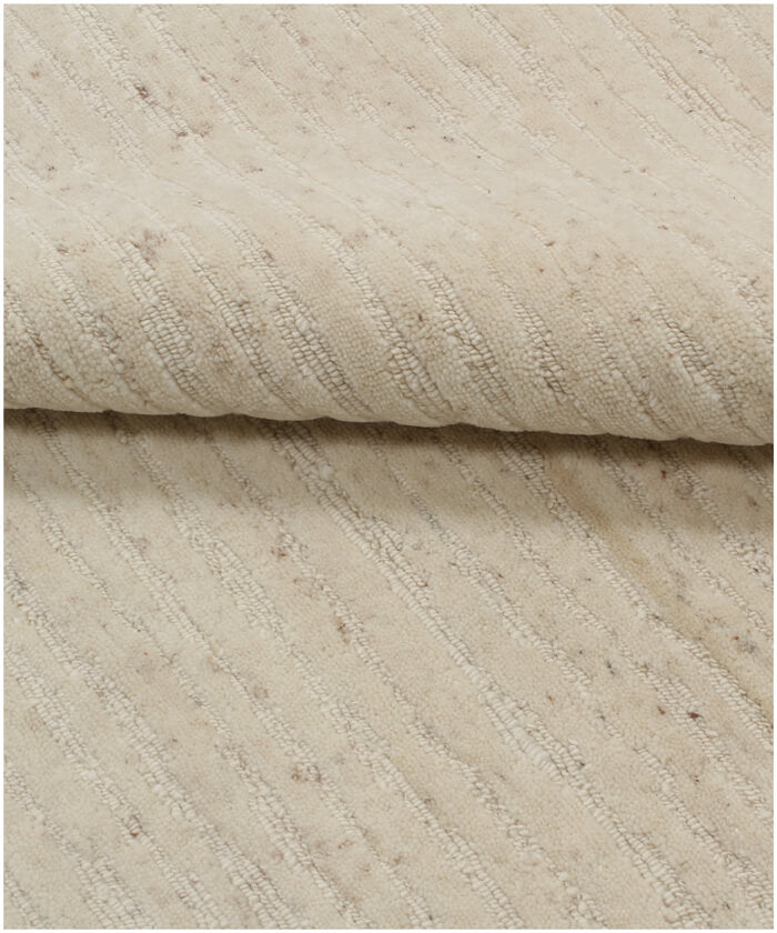 8x10 Modern Minimalist Textured Wool Hand Knotted Area Rug – Ivory & Beige Living Room Rug