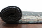 Hand-Knotted Tree of Life Wool Area Rug | Slate Blue & Ivory Custom Size Rug | Handcrafted in India