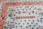 Hand-Knotted Tree of Life Wool Area Rug | Muted Sage Green & Terracotta Custom Size Rug | Handcrafted in India