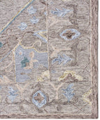 Vintage Medallion Hand-Tufted Wool Rug | Slate Blue & Taupe Area Rug
