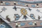Hand-Knotted Tree of Life Wool Area Rug | Slate Blue & Ivory Custom Size Rug | Handcrafted in India