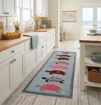 Hand-Knotted Wool Brown Light Blue Runner Rug | Custom Size Hallway & Entryway Runner | Artisan Crafted (Copy) (Copy)