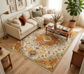 8x10 Hand-Knotted Rust & Sage Oushak Wool Rug | Modern Transitional Area Rug