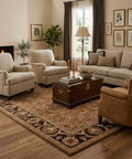 Hand-Tufted 5x8 Wool Rug | Traditional Floral Medallion Area Rug