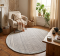 6 ft and 8 ft Hand-Tufted Round Wool Rug – Modern Abstract Texture
