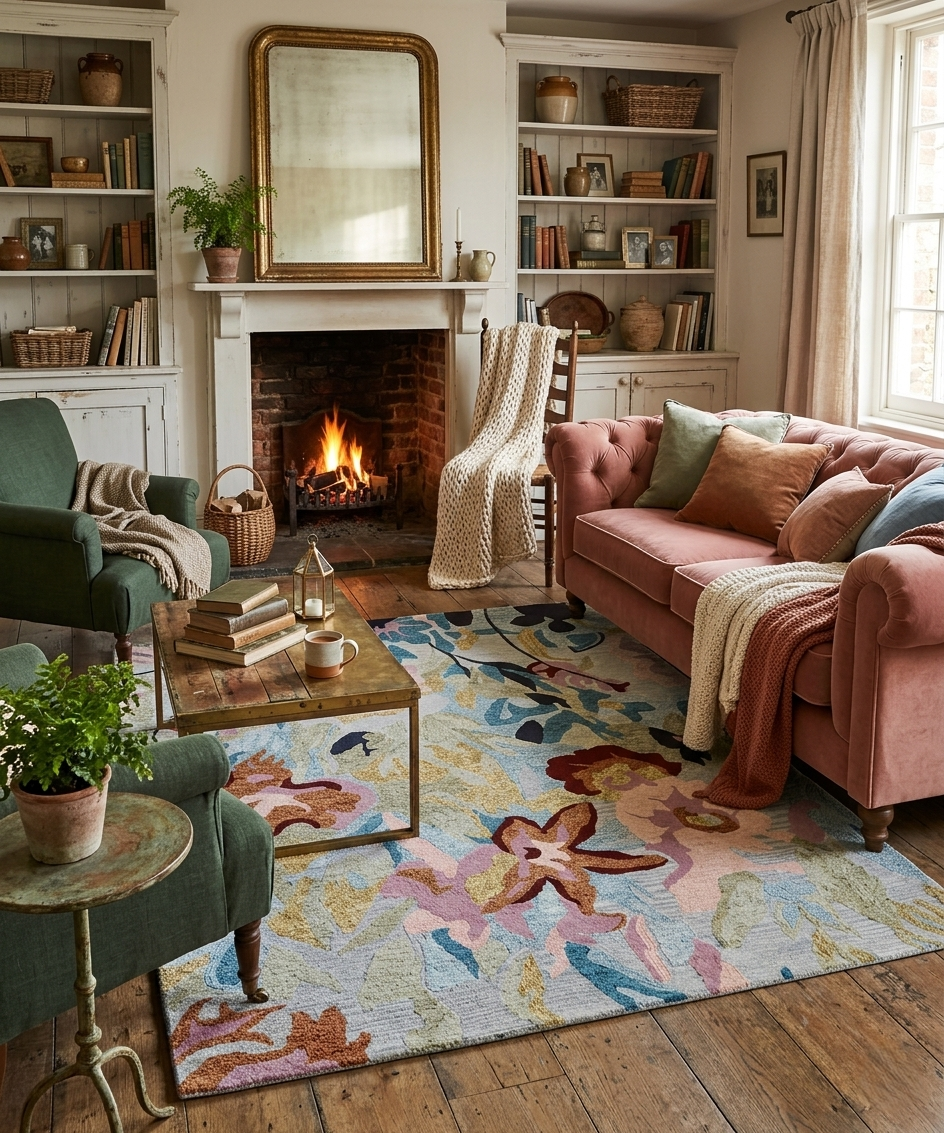 Enchanted Garden: Modern Hand-Tufted Floral Wool Rug