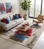 6 x 8 Abstract Gabbeh Rug, Hand-Knotted Modern Wool Rug