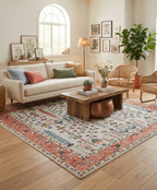 Hand-Knotted Tree of Life Wool Area Rug | Muted Sage Green & Terracotta Custom Size Rug | Handcrafted in India