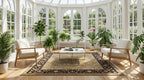 Royal Vintage Inspired New Zealand Wool & Silk Area Rug | Gold & Black