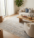 High-End 8x10 ft Hand-Knotted Wool Oushak Rug - Muted Gray & Beige