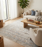 High-End 8x10 ft Hand-Knotted Wool Oushak Rug - Muted Gray & Beige