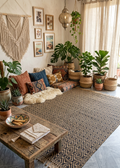 5x8 Natural Jute Diamond Pattern Area Rug