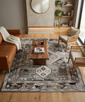 Hand-Tufted Geometric Tribal Rug | Earthy Neutral Tones