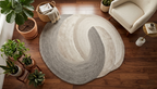 Abstract Swirl Hand-Tufted Wool Rug – Modern Neutral Art for Your Floor