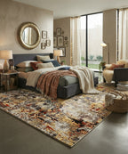 Hand-Knotted Luxury Wool & Bamboo Silk Modern Abstract Area Rug | 100 KPSI Designer Rug for Living Room & Dining Room