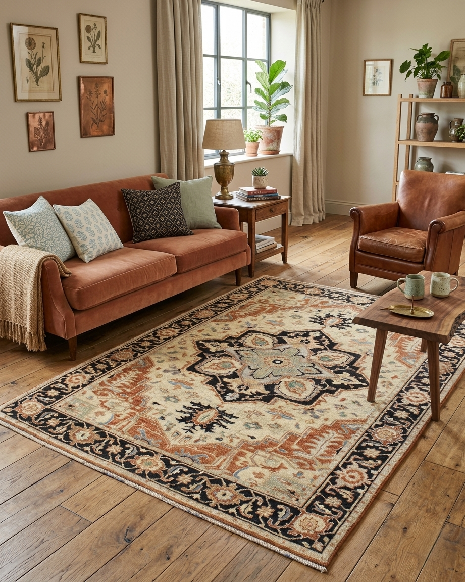 Hand-Knotted Serapi Design Wool Rug | 8x10 Traditional Persian Style