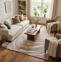 Abstract Marble Hand-Tufted Wool Rug – Earth Tone Series
