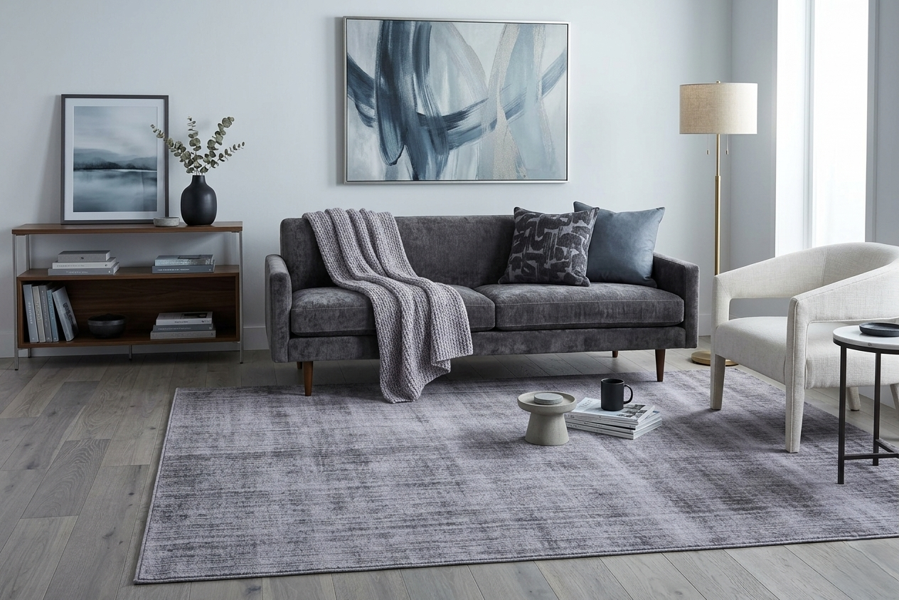 Modern Abstract Handloom Rug | 100% Tencel & Premium Wool Blend