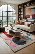 Modern Abstract Wool Area Rug | Hand-Tufted Designer Living Room Carpet | Custom Size High-Traffic Accent Rug