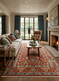 8x10 Hand-Knotted Terracotta & Sage Wool Rug