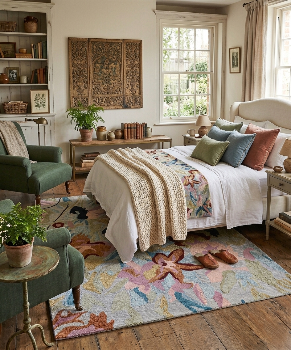 Enchanted Garden: Modern Hand-Tufted Floral Wool Rug