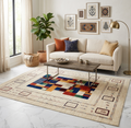 6x8 ft Handmade Modern Gabbeh Rug Abstract Patchwork Design