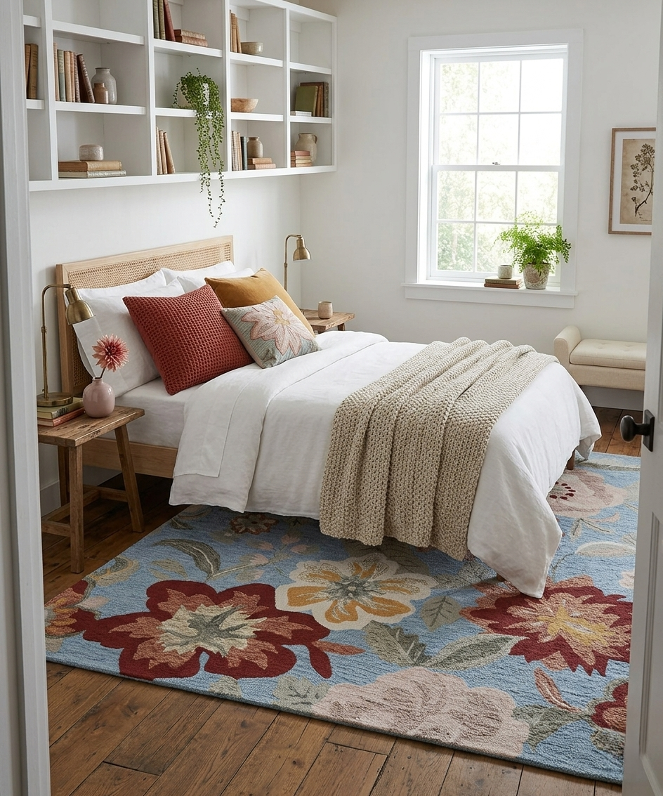 Botanical Bloom: Hand-Tufted Floral Wool Area Rug
