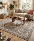 8x10 Hand-Knotted Textured High-Low medallion Style Wool & Jute Rug