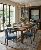 Vintage Medallion Hand-Tufted Wool Rug | Slate Blue & Taupe Area Rug
