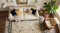 10x14 Oversized Hand Knotted Wool Rug - Ivory and Navy Blue Traditional Persian Style Area Rug