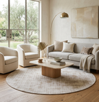 Modern Distressed Beige Rug | Premium Tencel & Handloom Wool