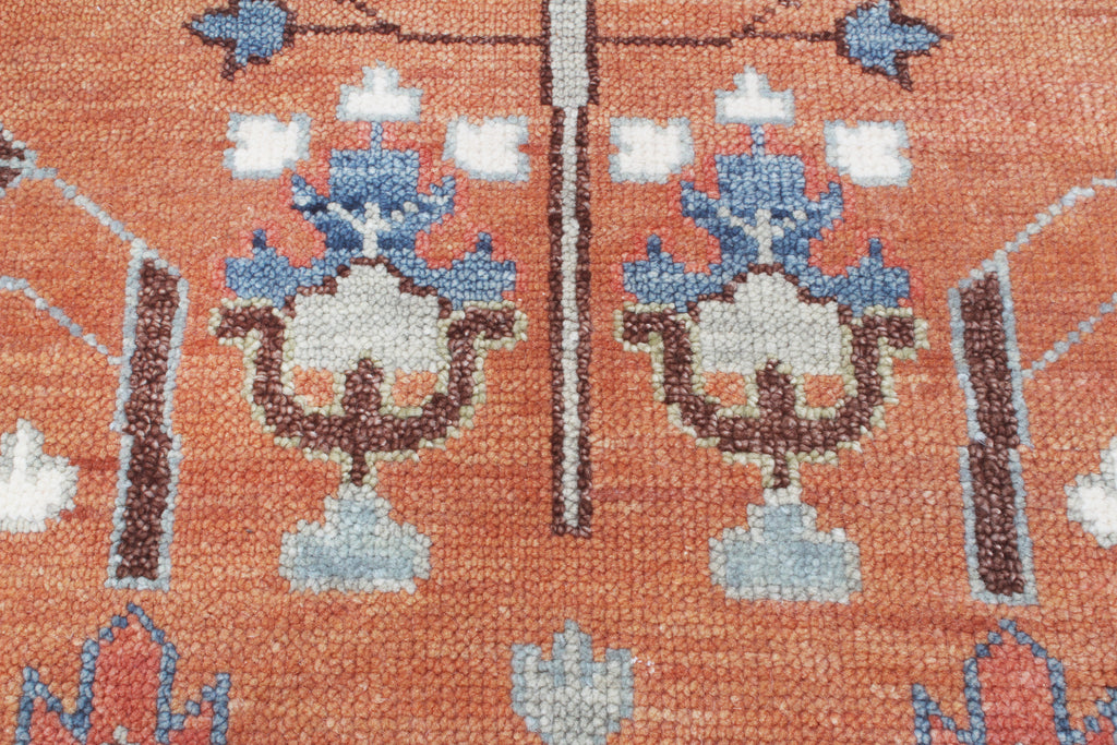 Hand-Knotted Tree of Life Wool Area Rug | Terracotta Rust & Sage Green Custom Size Rug | Handcrafted in India