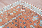 Hand-Knotted Tree of Life Wool Area Rug | Terracotta Rust & Sage Green Custom Size Rug | Handcrafted in India