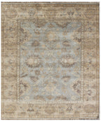 Hand-Knotted Wool Oushak Style Area Rug (8x10) — Blue, Taupe & Beige Vintage-Inspired rug
