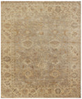 Hand-Knotted 8x10 Oushak Wool Rug | Neutral Taupe & Beige Traditional Oriental Area Rug for Living Room & Bedroom