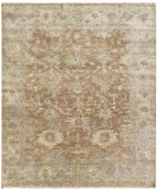 Hand-Knotted Oushak Area Rug (8x10) – Luxury Wool Vintage-Style Floral Accent Rug for Living Room & Bedroom