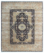 9x12 Royal Vintage Red Navy & Gold New Zealand Wool & Silk Hand-Knotted Area Rug (14/14 Quality)