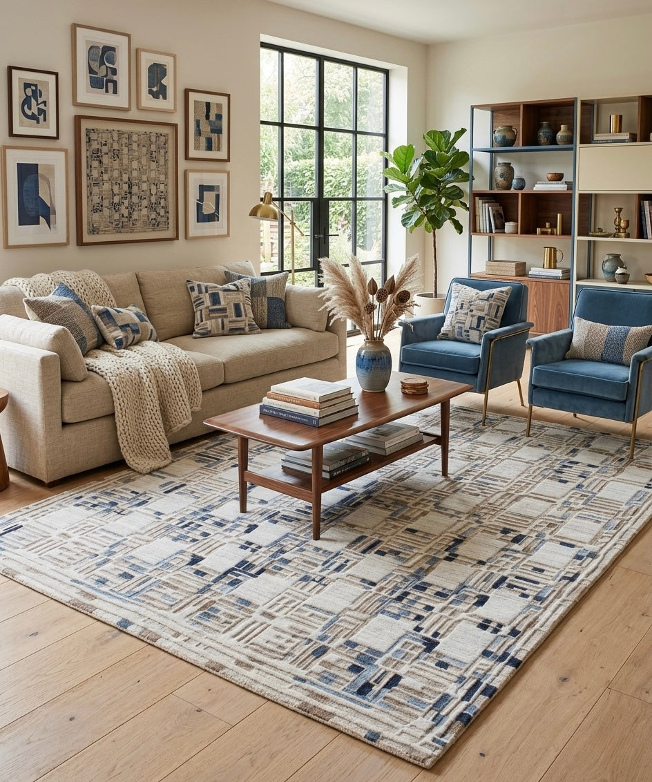 Hand-Tufted 100% Wool Area Rug  – Available in 5x8, 6x9, 8x10, 9x12