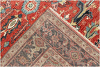 8x10 ft Hand-Knotted Wool Oushak Rug | 9x12 ft Terracotta & Slate Blue