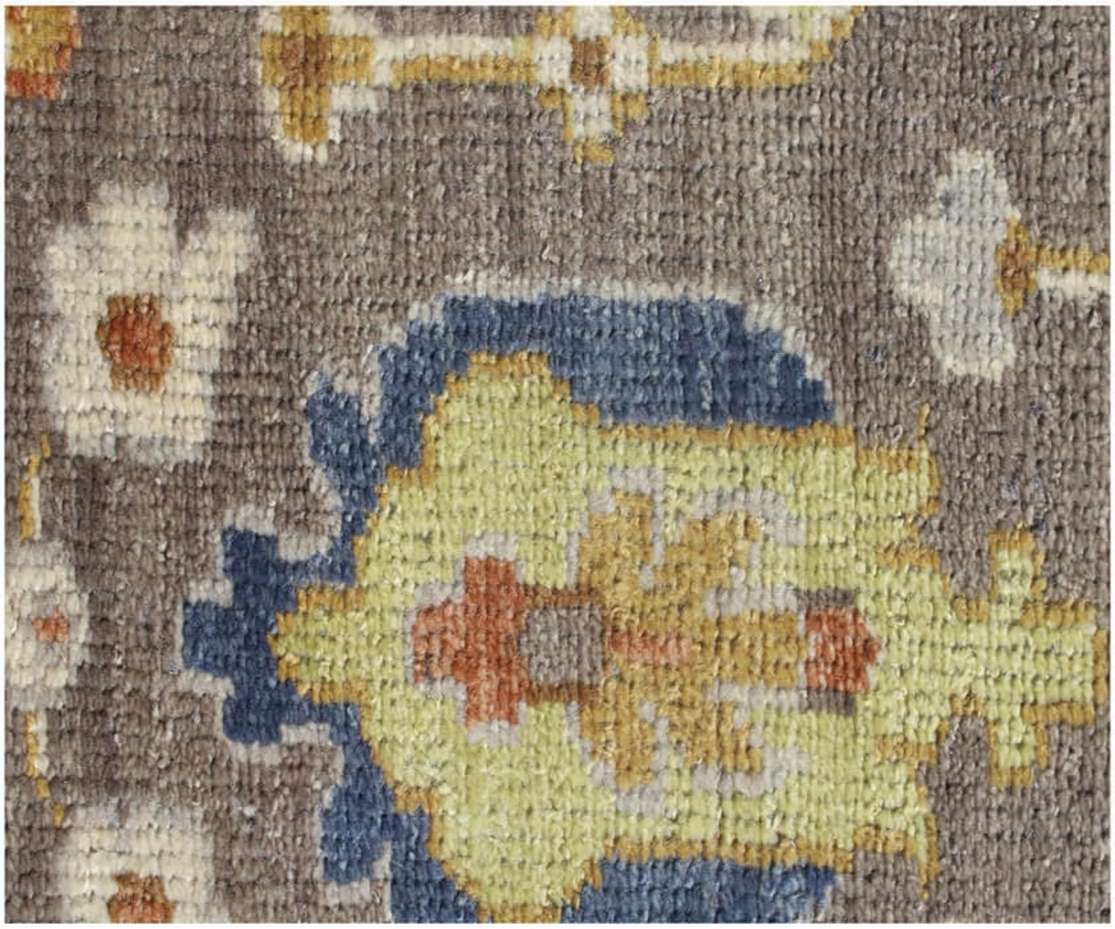 8x10 Hand-Knotted Wool Rug | Earthy Taupe & Oushak Inspired Design