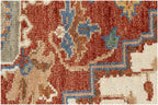 8x10 ft Hand-Knotted Oushak Style Wool Rug - Rust & Sage Heritage Medallion